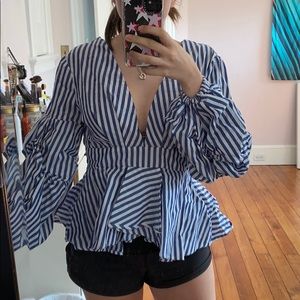 Adorable Blue Long Sleeve Top